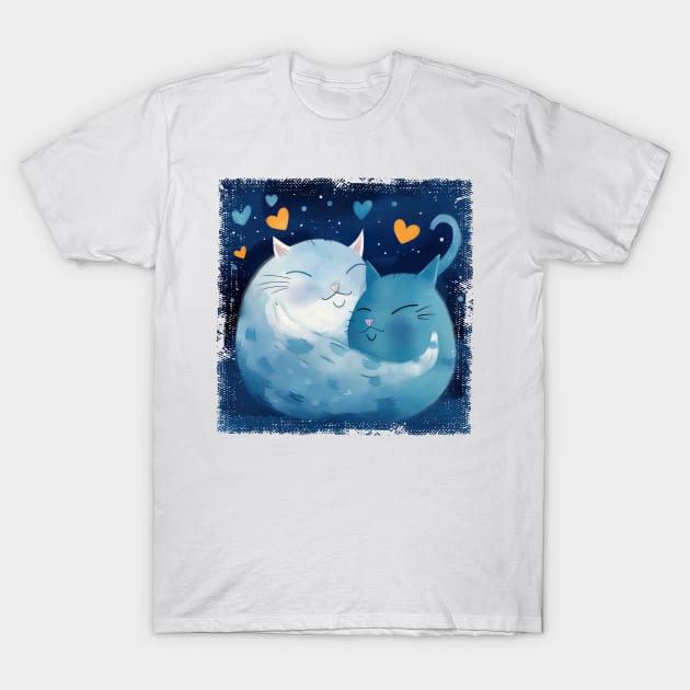 Cats Hug T-Shirt by erzebeth